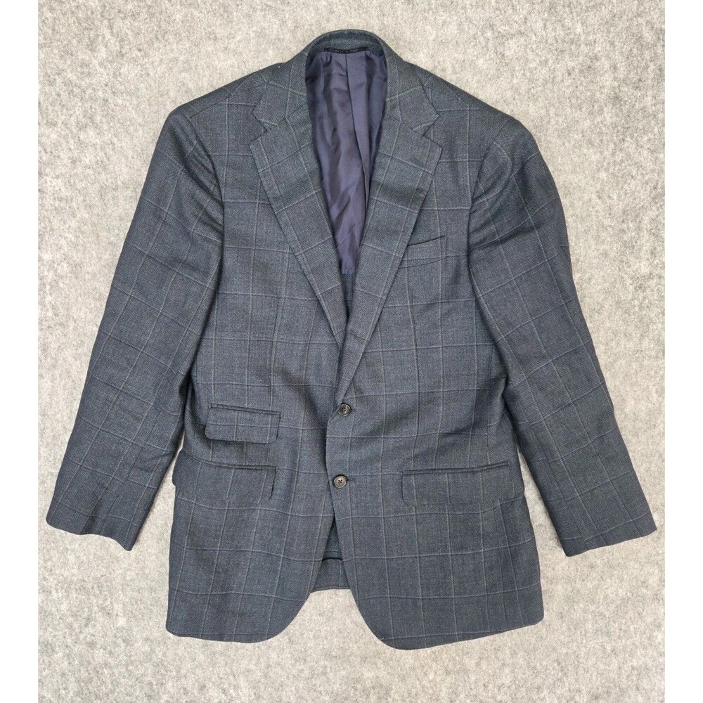 Sid Mashburn Kincaid No.2 Sport Coat Green Check Linen Blend Sz IT 50R (US 40R)